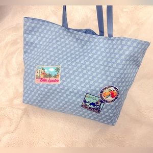 Estée Lauder canvas tote foldable shopping bag and travel tote